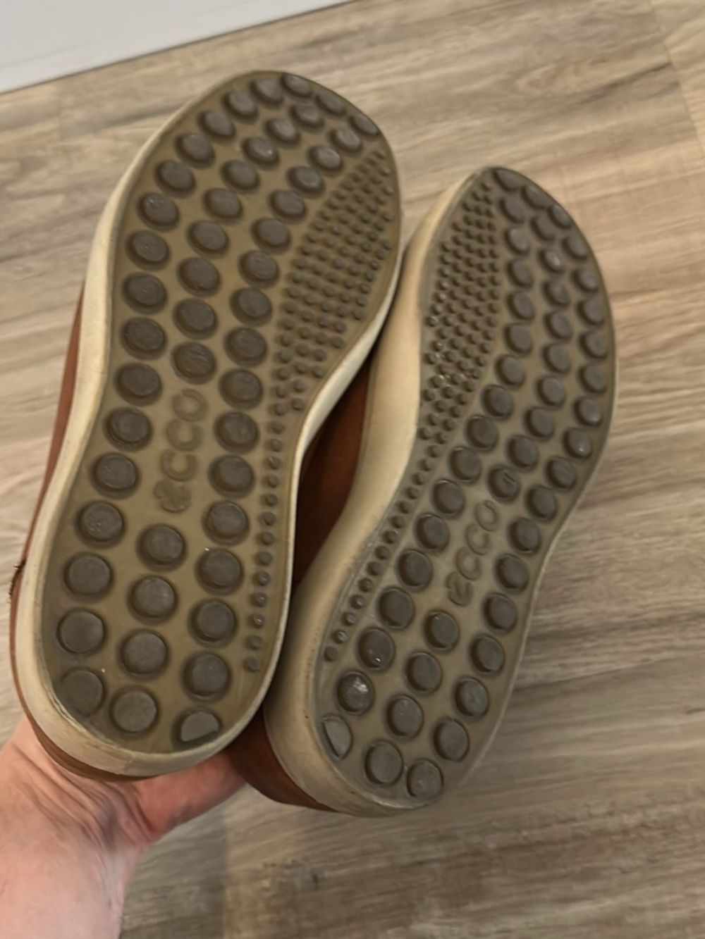 Ecco Brown Leather Casual Sneakers for Men - Picture 2 of 3